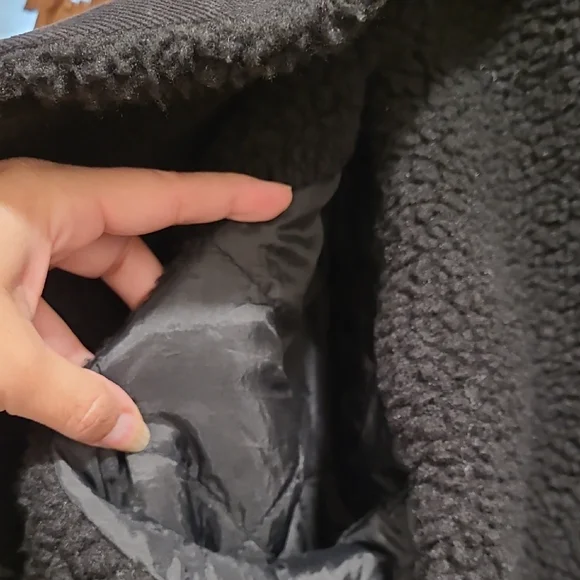 Mens Black Denim Jacket with Sherpa Lining - Picture 6 of 6